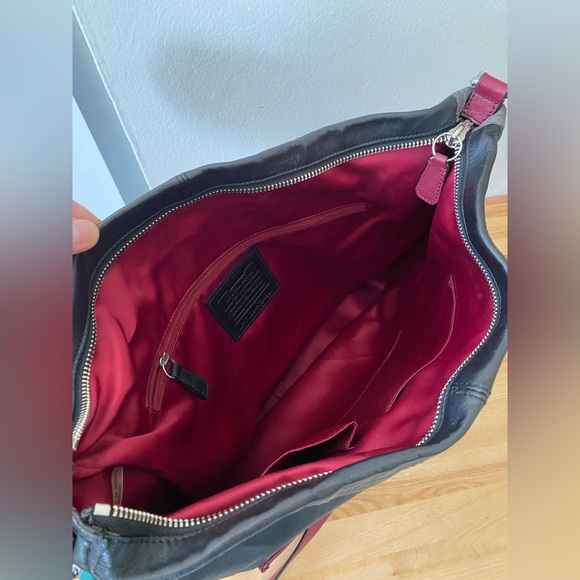 Coach Black and Burgundy Quilted Shoulder Bag - Picture 9 of 10